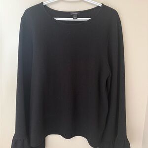 Halogen Elegant Black Bell Sleeve Tee